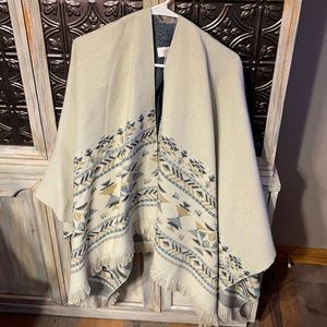 Aztec print poncho